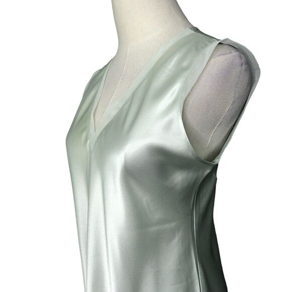 Oscar De La Renta Nightgown XS Pale Green Shiny Satin Romantic Chemise - Picture 3 of 12